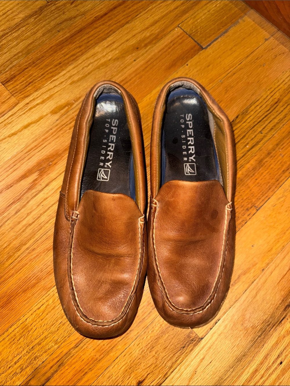Sperry Men's Tan Leather Slip-On Boat Shoes Sz 11.5